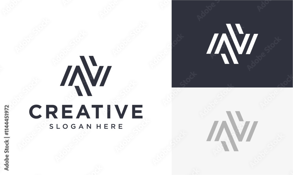 Obraz premium initial n vector logo