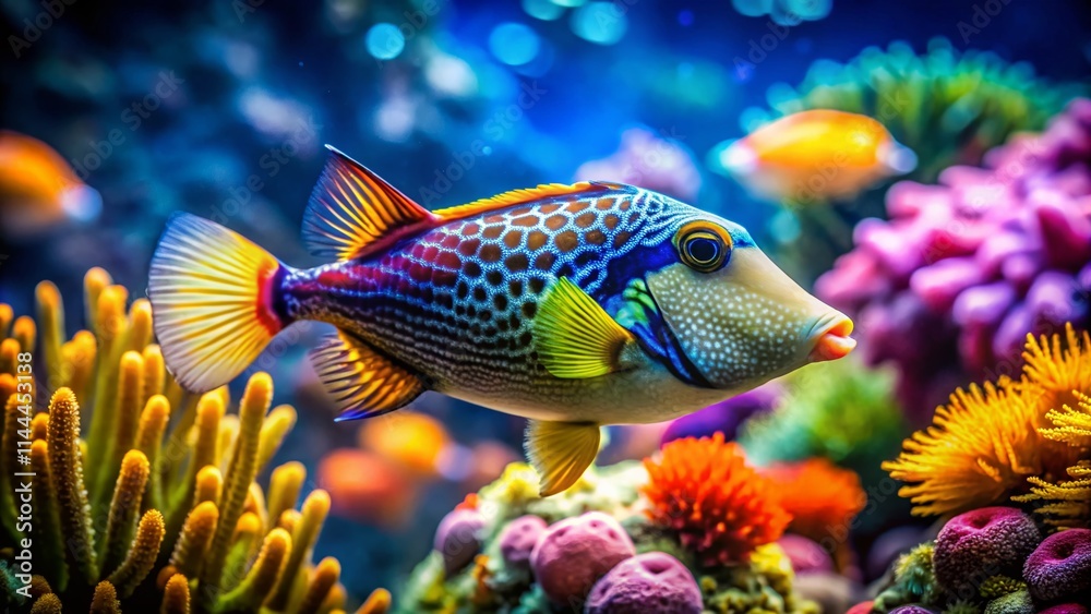 Tilt-Shift Miniature Bull Fish Aquarium Scene - Underwater Macro Photography Tilt-Shift Miniature Bull Fish Aquarium Scene - Underwater Macro Photography