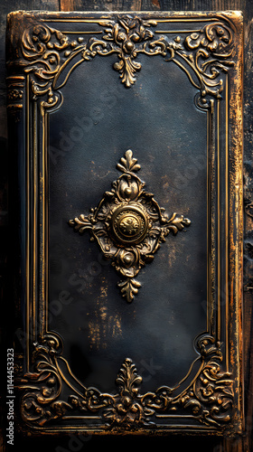 Vintage brown and gold book cover filled with chubby chic, suitable as a background image