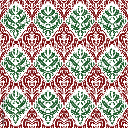 Christmas pattern Oreintal Flora Damask Seamless pattern  embroidery, Indian style.  art ornament print for carpet, cover.wallpaper, wrapping, fabric, clothing