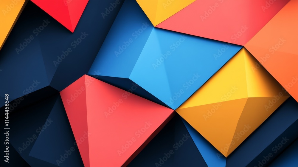 Bright and colorful 3D geometric shapes arranged in a modern abstract pattern. Perfect for backgrounds, technology, design, or artistic concepts.. AI Generation Bright and colorful 3D geometric shapes arranged in a modern abstract pattern. Perfect for backgrounds, technology, design, or artistic concepts.. AI Generation