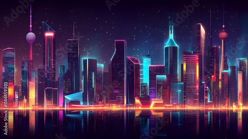 Abstract Cityscape Night