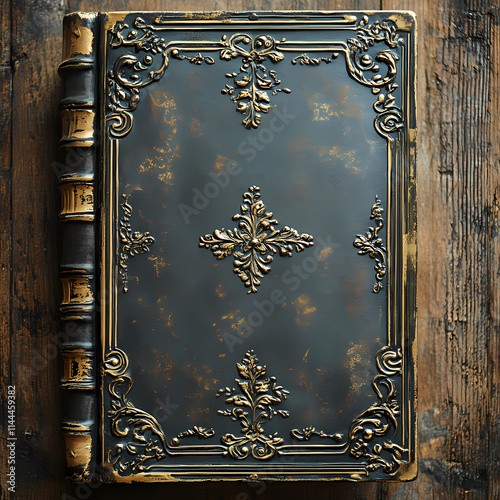 Vintage brown and gold book cover filled with chubby chic, suitable as a background image