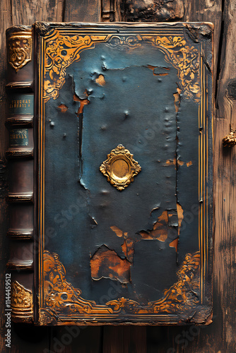 Vintage brown and gold book cover filled with chubby chic, suitable as a background image