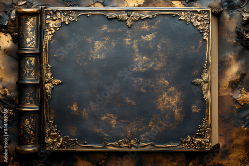 Vintage brown and gold book cover filled with chubby chic, suitable as a background image