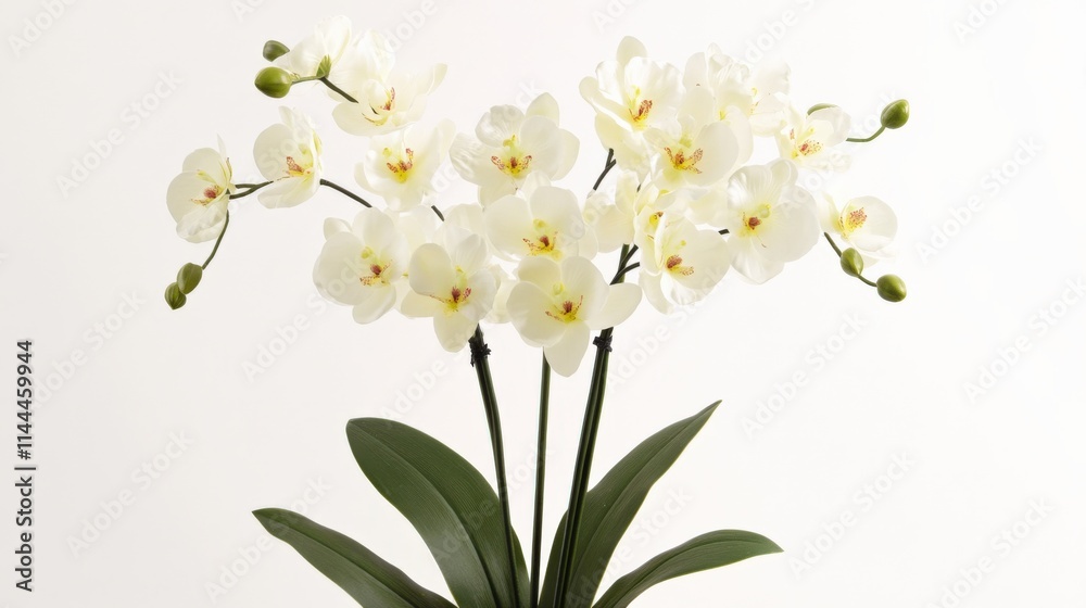 Fototapeta premium close-up of white orchids against a white background