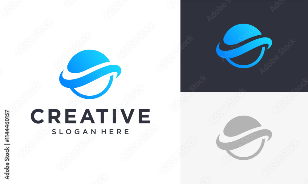 planet vector logo planet vector logo