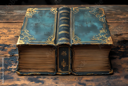 Vintage brown and gold book cover filled with chubby chic, suitable as a background image