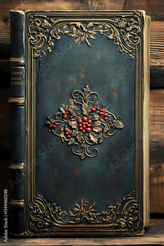 Vintage brown and gold book cover filled with chubby chic, suitable as a background image