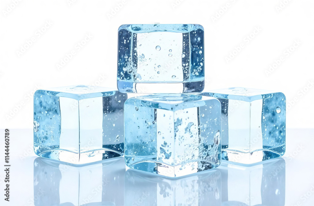 Blue Ice cubes, isolate on white background. Blue Ice cubes, isolate on white background.