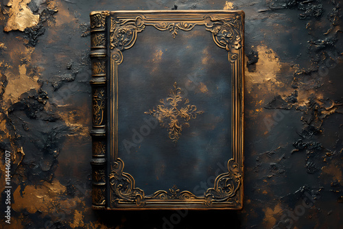 Vintage brown and gold book cover filled with chubby chic, suitable as a background image