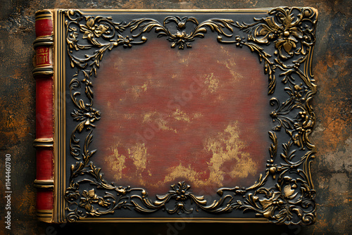 Vintage brown and gold book cover filled with chubby chic, suitable as a background image