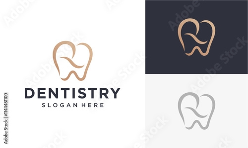 initial r dental vector logo