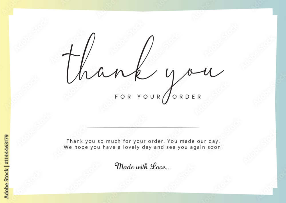 Thank you for your order Compliment card with background and text spice. Vector Illustration. Thank you for your order Compliment card with background and text spice. Vector Illustration.