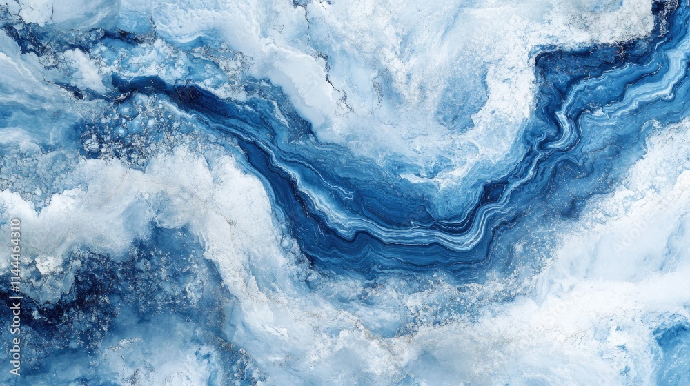 Obraz premium Abstract Blue and White Marble Texture for Visual Background Use