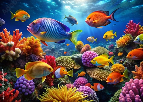 Vibrant Tropical Fish Reef | Underwater Paradise | Colorful Coral Scene | Stunning Aquarium Fish Photography