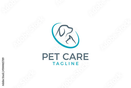 Simple Pet care logo, Pet shop, Pet hospital logo vector.
