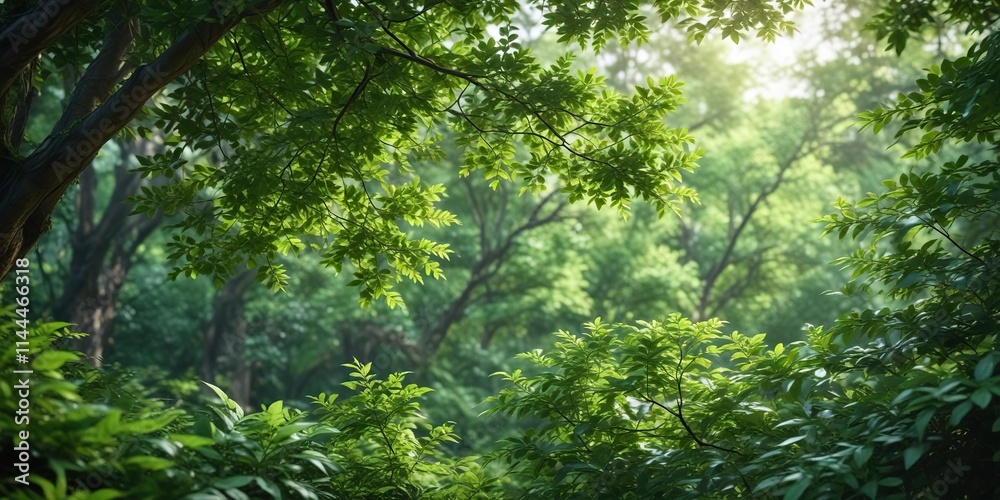 Green foliage and blurred leaves in nature background wallpaper, deciduous tree, botanical garden, plant life Green foliage and blurred leaves in nature background wallpaper, deciduous tree, botanical garden, plant life