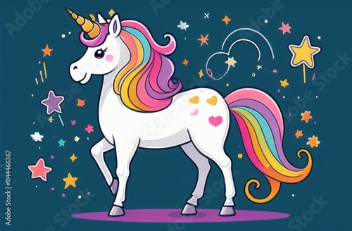 A Cute Colorful Unicorn At 19-12-2024 photo