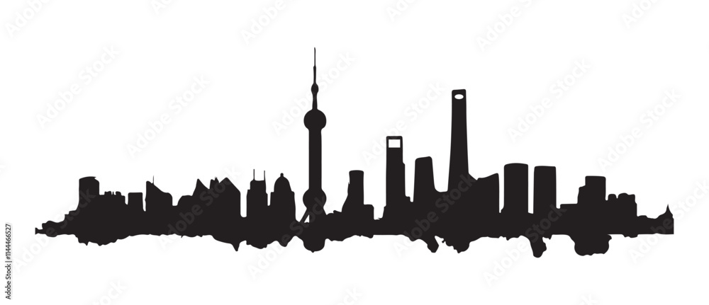 Obraz premium Skyscraper Silhouette Vector illustration