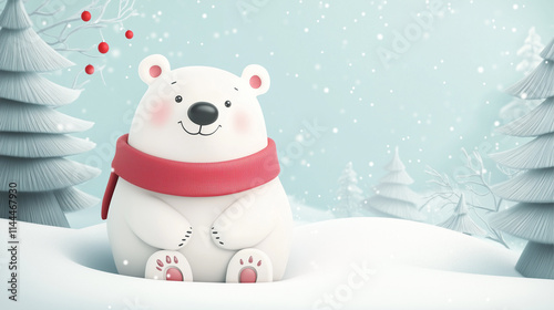 christmas banner In the theme of snow bear	