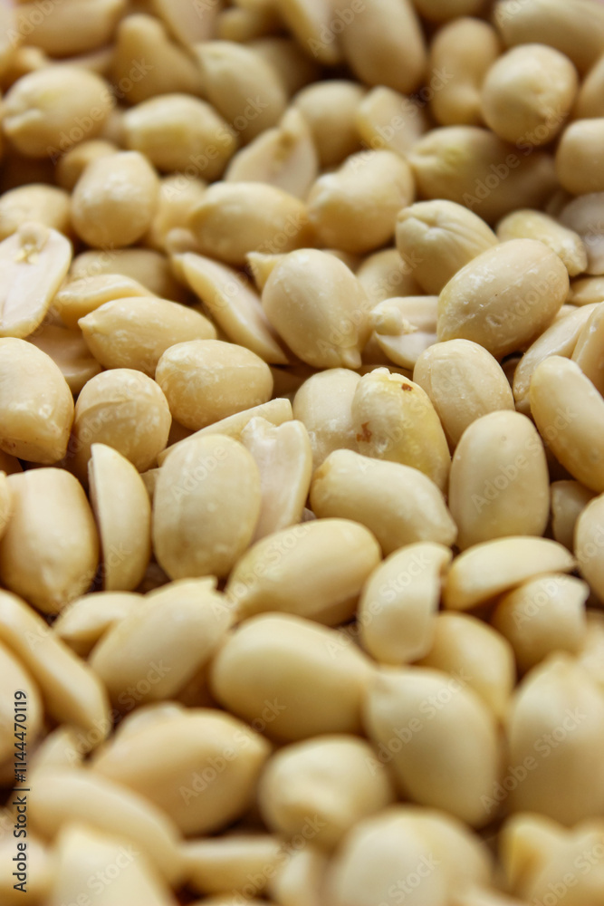 Pile of peeled peanut, group of nuts. Food ingredients Pile of peeled peanut, group of nuts. Food ingredients