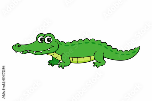 cartoon crocodile isolated on white