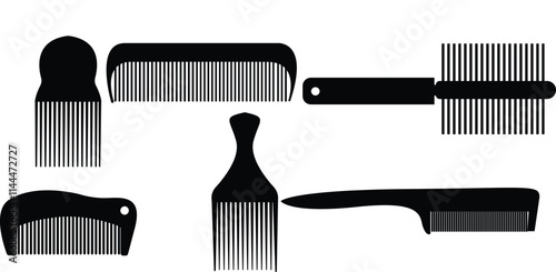 Set of hair brushes,Comb silhouette, Comb svg, Barber comb silhouettes, Comb clipart, Barber comb svg, Hair brush silhouette, Hair comb silhouette