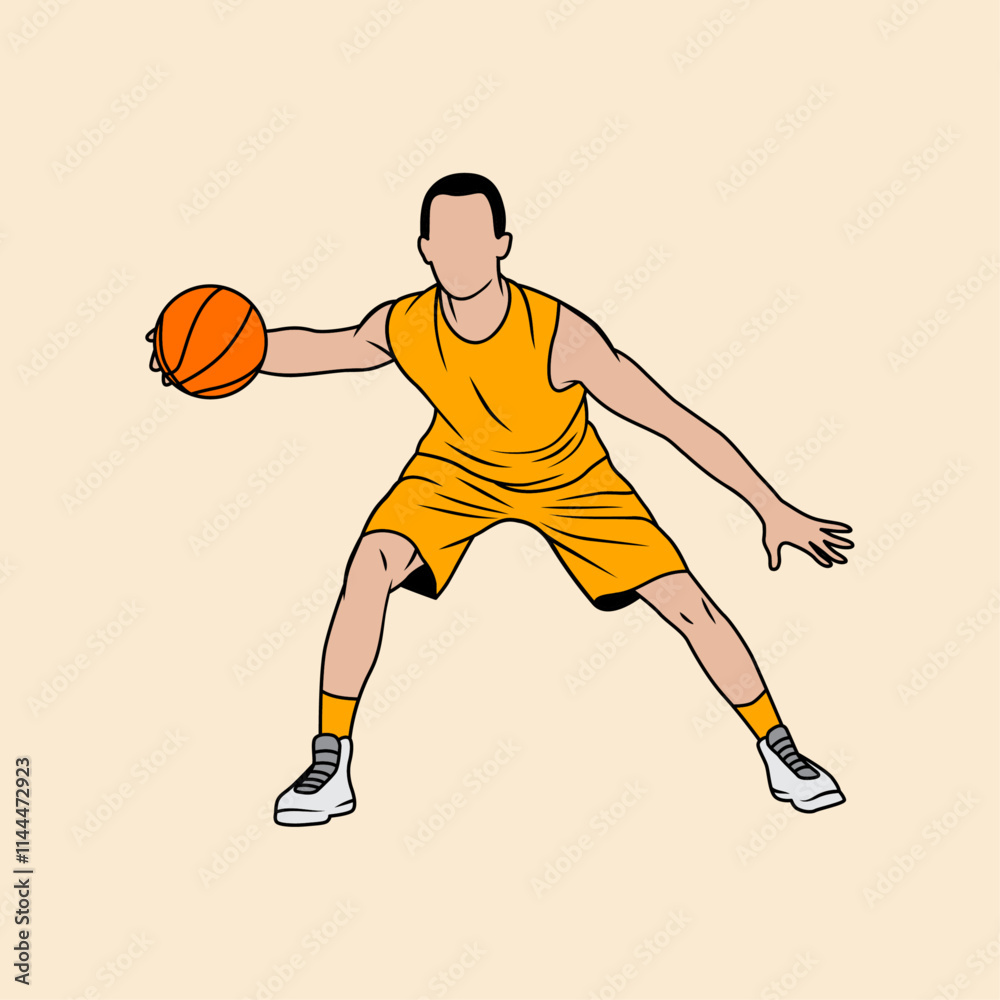 Naklejka premium Basketball player illustration vector isolated