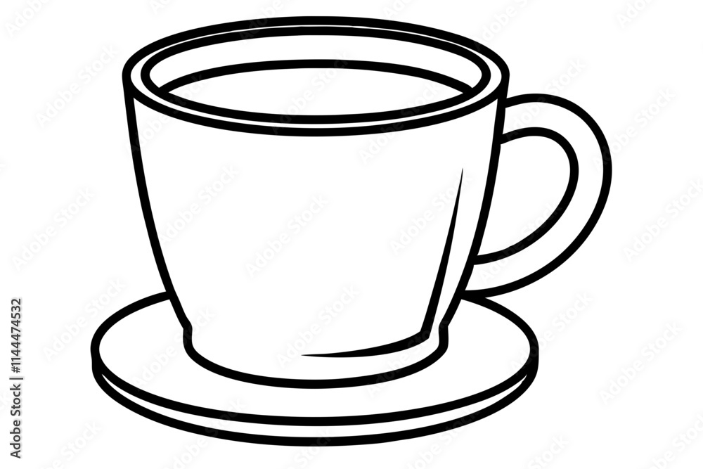 Minimalist Coffee Cup Line Art Vector Illustration for Print & Web Minimalist Coffee Cup Line Art Vector Illustration for Print & Web