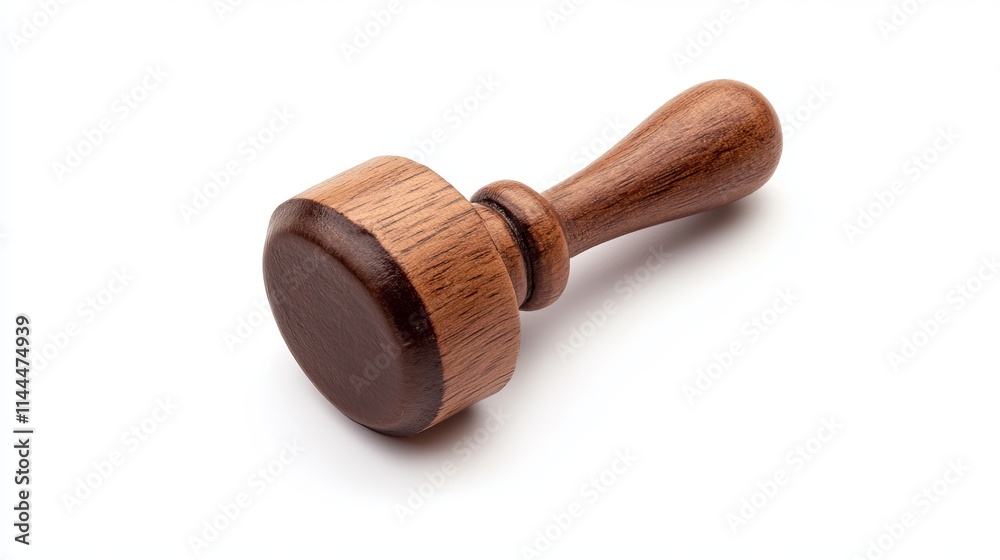Rubber Stamp: A classic rubber stamp with a wooden handle, isolated on a clean white background Rubber Stamp: A classic rubber stamp with a wooden handle, isolated on a clean white background