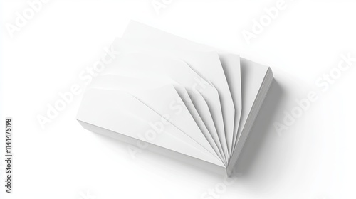 Index Cards: A stack of plain white index cards with sharp edges, isolated on a white background.  photo