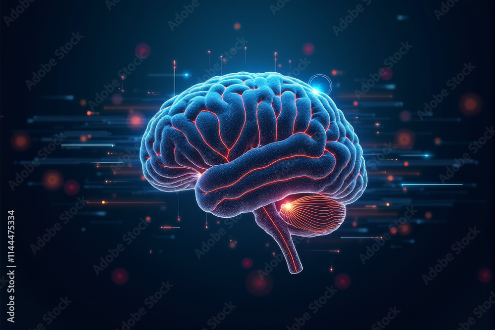 A futuristic AI brain background featuring neural grid visuals, glowing circuits, and abstract data streams for a high-tech concept.. A futuristic AI brain background featuring neural grid visuals, glowing circuits, and abstract data streams for a high-tech concept..