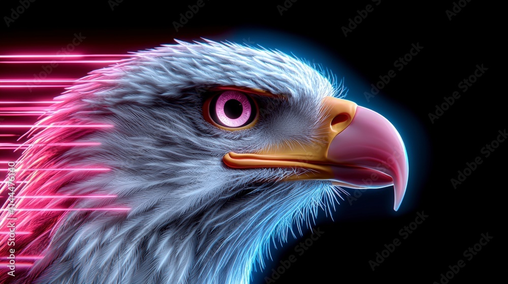 Vivid Eagle Portrait Abstract Bird Neon Lights 4K Cinematic Vivid Eagle Portrait Abstract Bird Neon Lights 4K Cinematic