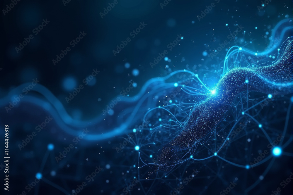 Fototapeta premium A technology interface AI background featuring cyber grids, glowing nodes, and a sleek futuristic design symbolizing innovation..
