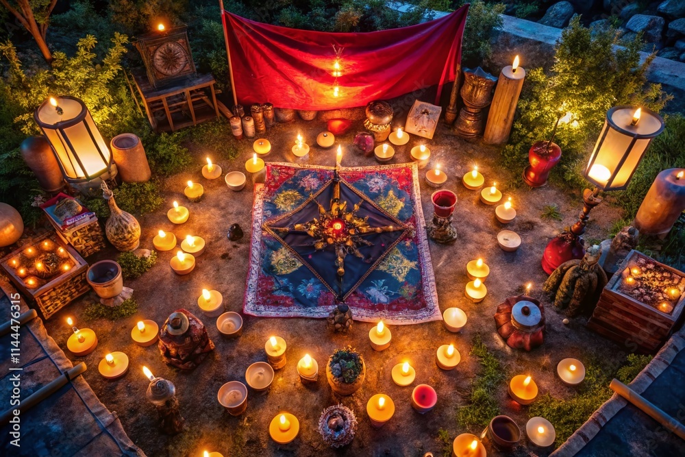 Wax Fortune Telling: Aerial View of Mystical Candlelit Predictions - Psychic Reading Banner