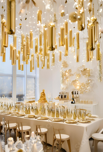 decoracion festiva dorado photo