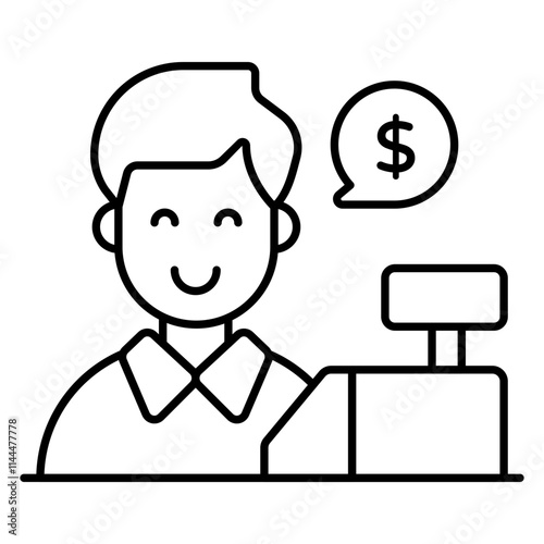 An icon design of salesman