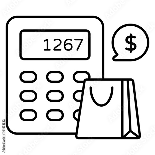 A beautiful design icon of shopping calculation