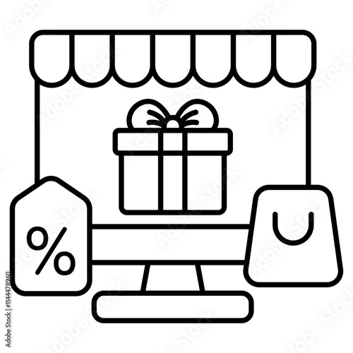 An icon design of online gift
