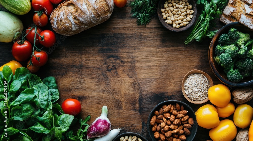Fresh Organic Ingredients for Healthy Cooking on Wooden Table Fresh Organic Ingredients for Healthy Cooking on Wooden Table
