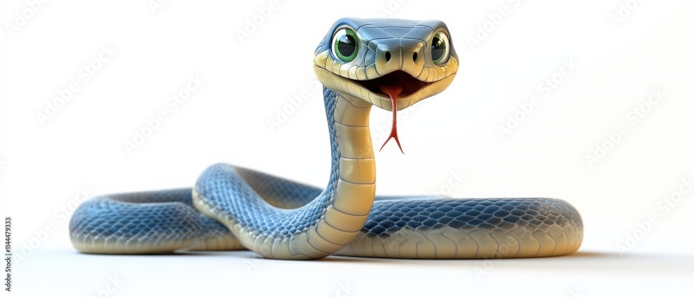 Fototapeta premium a cartoon snake with a blue and tan pattern