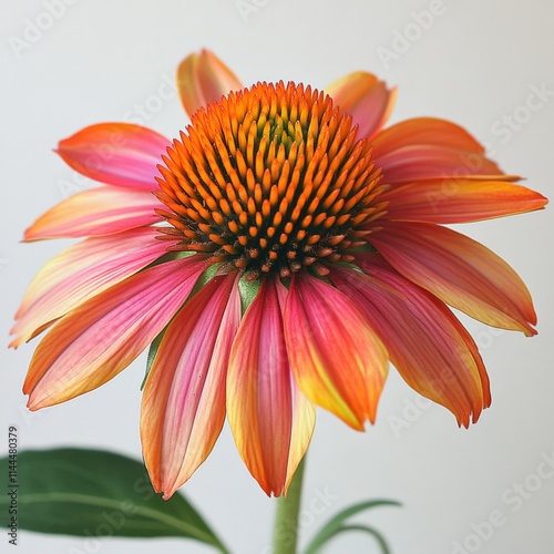 close-up of a coneflower with pink and orange petals