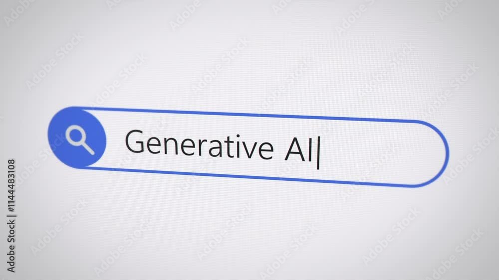 Generative AI artificial intelligence term in search engine on web page - web browser on computer monitor