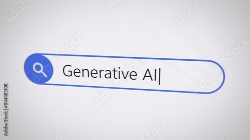 Generative AI artificial intelligence term in search engine on web page - web browser on computer monitor