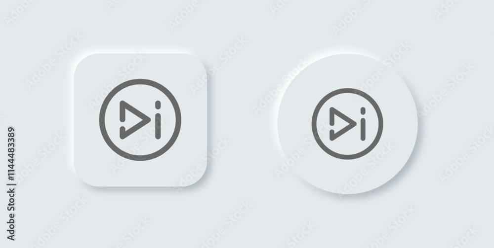 Skip ad line icon in neomorphic design style. Advertisement signs vector illustration. Skip ad line icon in neomorphic design style. Advertisement signs vector illustration.