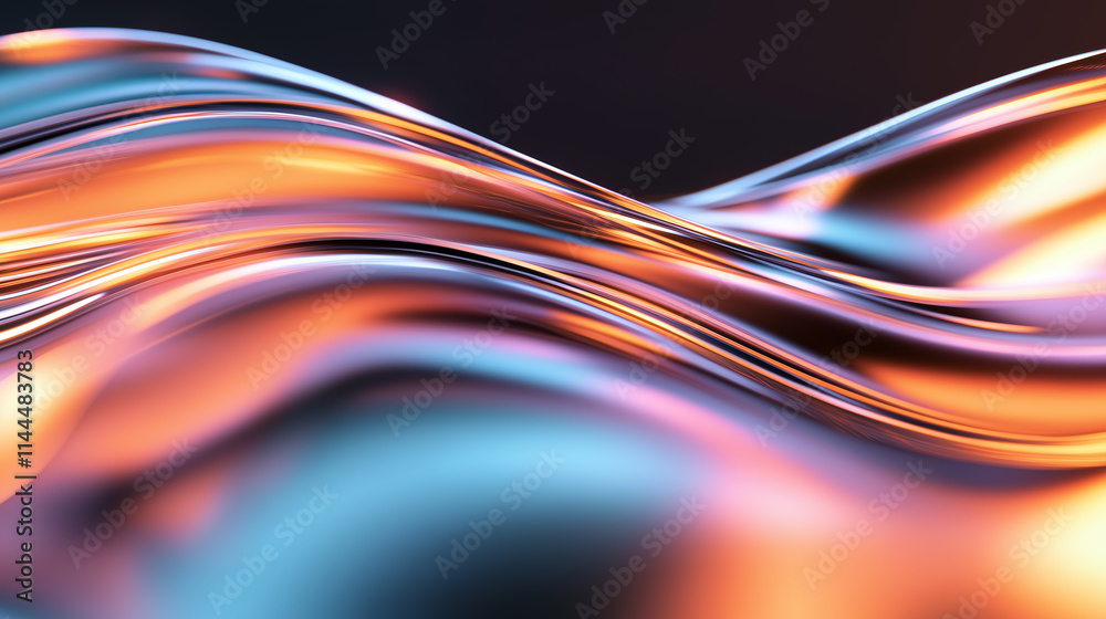 Dynamic fluid movement showcases colorful waves in a surreal digital artwork Dynamic fluid movement showcases colorful waves in a surreal digital artwork