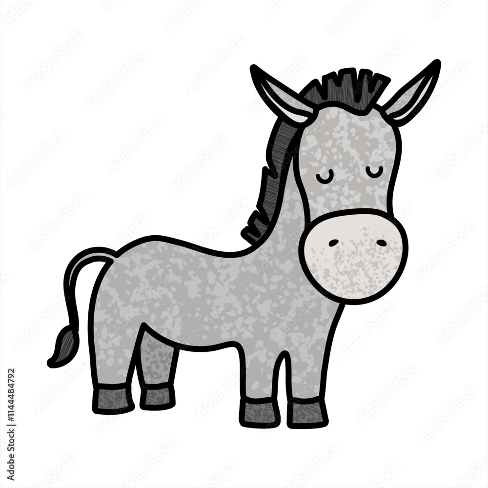 Naklejka premium Donkey Colorful Illustration