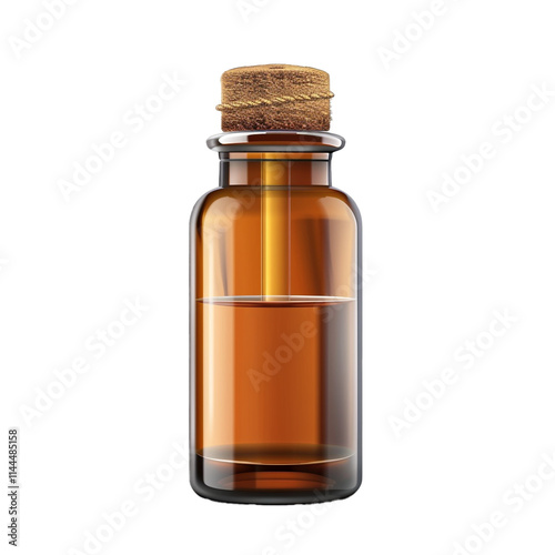 3D Bottle with Medicine - Transparent Pharmaceutical Packaging