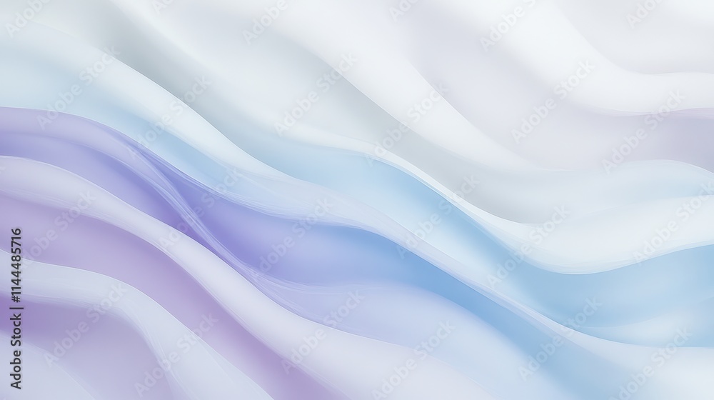 Fototapeta premium Soft gradients of blue, lavender, and pearl white blend seamlessly, evoking the calmness of a tranquil dawn sky, capturing a sense of serenity and light-filled harmony